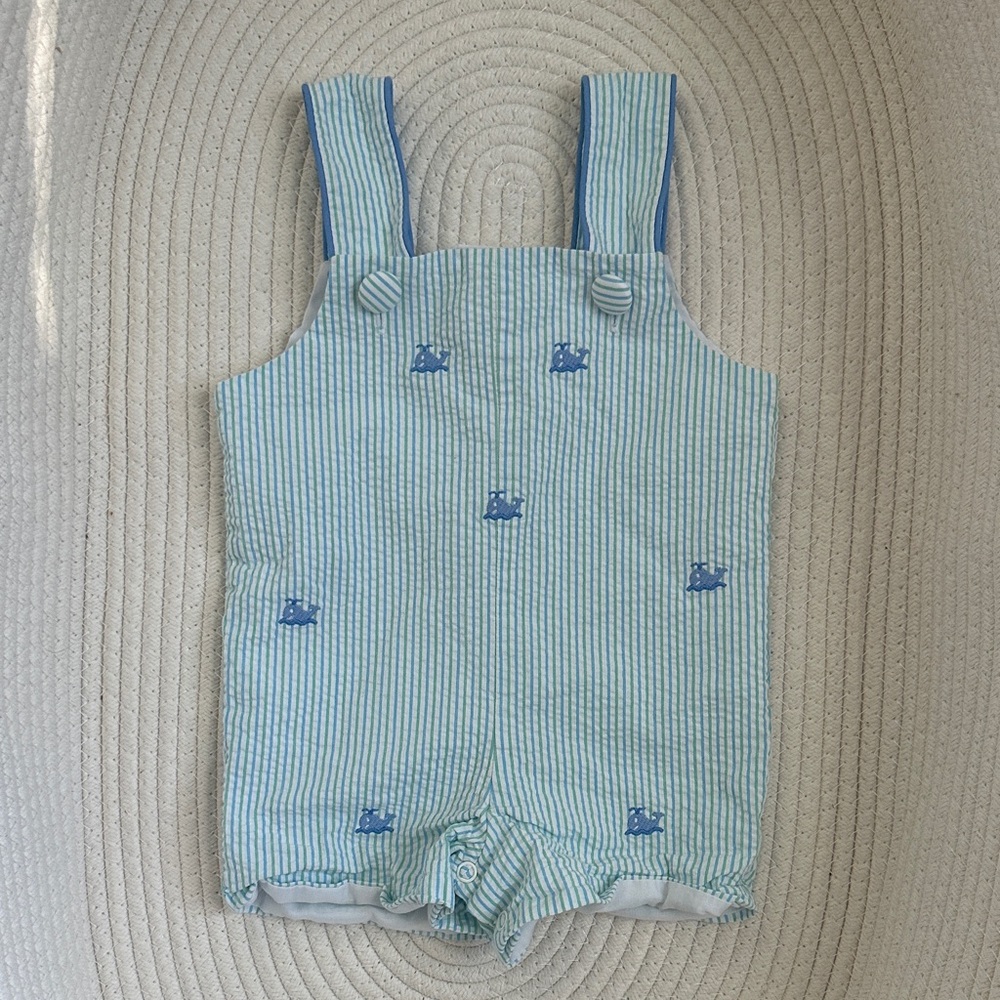 Zuccini Kids Seersucker Striped Shortall